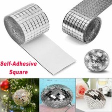 Self Adhesive Glass Mosaic Wall Sticker Mini Square Mirror Tiles DIY Home Decor