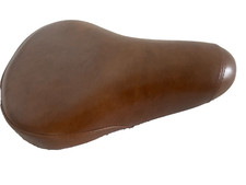 RETRO VINTAGE-LOOK custom motorcycle single seat in light brown leather