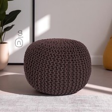 Knitted Pouffe Round Footstool