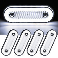 4pcs Oval Side Marker Light White LED Backup Indicator Lamp Trailer Truck Lorry,