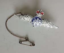 British RAF Royal Air Force Enamel Badge Sweetheart Brooch Elizabeth Crown