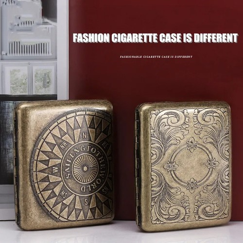 Vintage metal cigarette case - vintage,