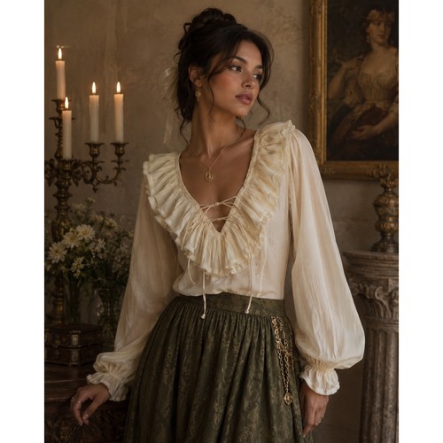 Zara blouse romantic ruffle - xs,