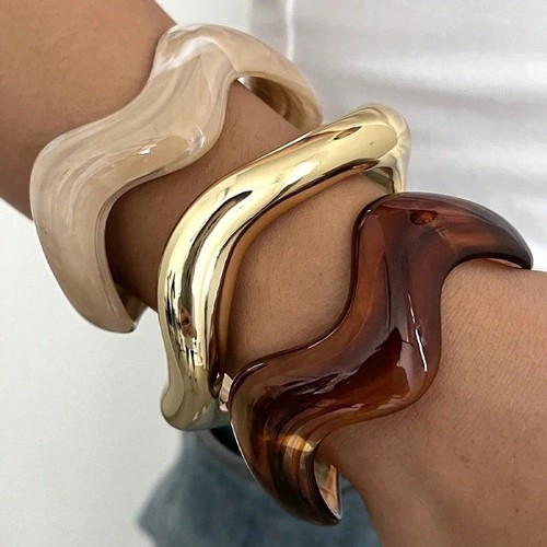 Wave bracelet chunky 3pcs - wave,