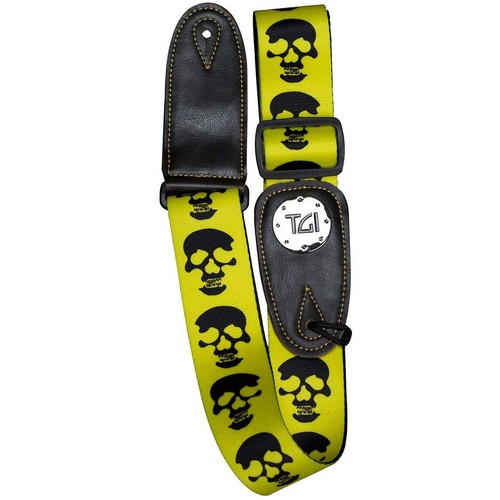 Tgi guitar strap black skulls - tgi,