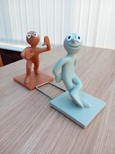 Morph & Chas Bookends 16cm high Tony Hart Collectible TV Series - Aardman 