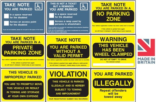 Parking warning sign - warning,