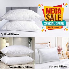 Large Soft Pillows Bounce Back Firm Deluxe Striped Pillows Pack Of 2