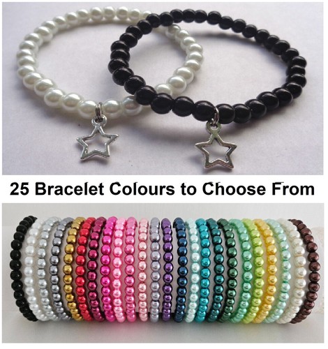 Glass pearl bead bracelet - glass,