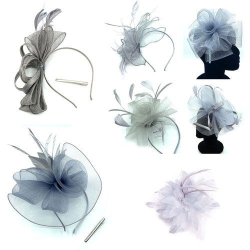 Grey fascinator for weddings - grey,