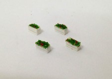 Outland Models Railway Layout White Flower Pot w Flower x4 for Garden Gauge N Z