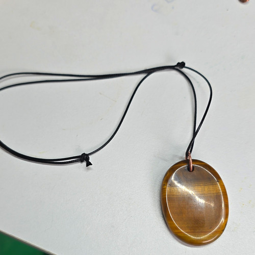 Tiger eye oval charm - eye,