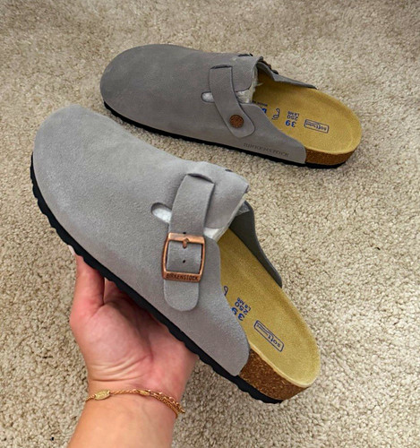Birkenstock boston grey suede - birkenstock,