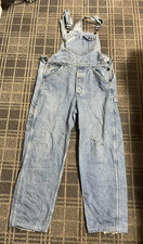 Setrak Ladies Dungarees SIZE 14-16 Tall Bib &Braces Vintage YK2 Faded denim