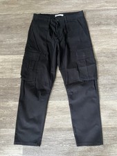 MENS ZARA BLACK RELAXED CARGO TROUSERS SIZE 40 (MEDIUM)