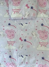 PEPPA Pig Unicorn Toddler Size 4 Tog Quilt Pillow & Covers Bedding Bundle