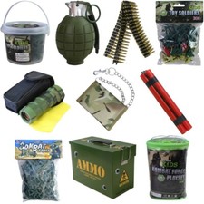 KIDS ARMY TOYS DEN KIT CAMO NET AMMO TIN GRENADE GUN BELT BOYS SOLDIER ROLE PLAY