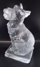 Goebel 1979 Frosted Glass Scottie Scottish Terrier Dog Figurine 21cm