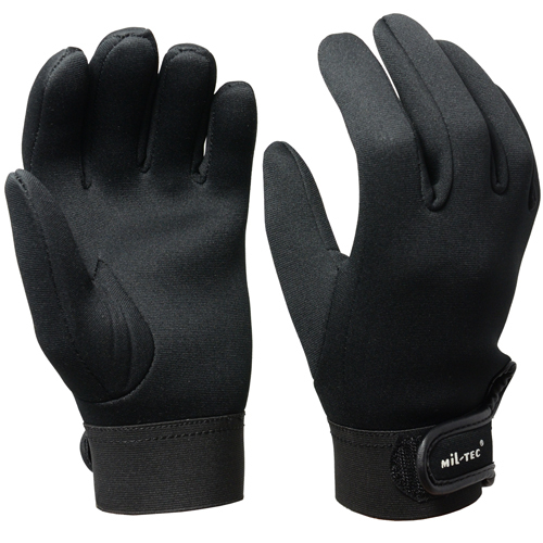 Black neoprene gloves - gloves, winter