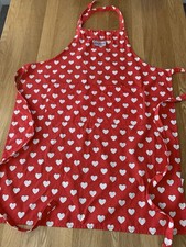Cath Kidston Red Heart Pocket Tie Back Apron VGC