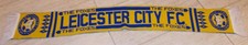 LEICESTER CITY FOOTBALL SCARF  THE FOXES BLUE ONE SIDE YELLOW THE REVERSE
