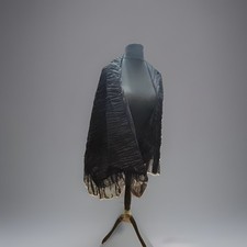 Armani Scarf XL In Pure Silk Black Shrug/ Scarf