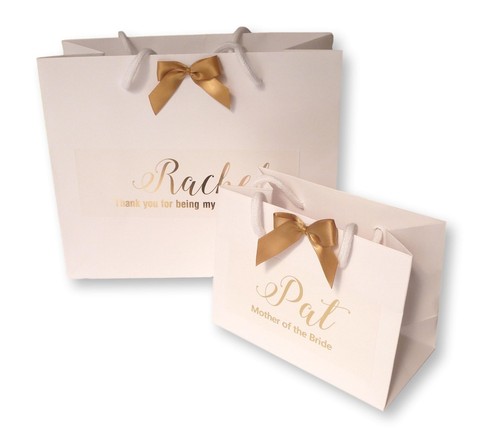 Personalised white gift bag - personalised,