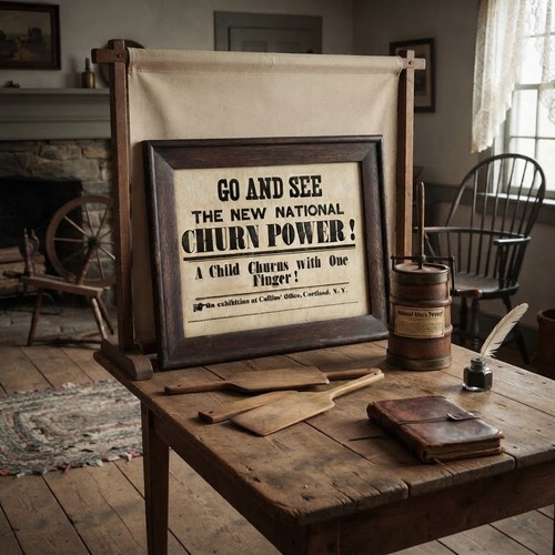 Antique broadside butter churn - broadside,