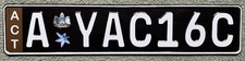 Australia ACT Canberra Euro Size License Licence Number Plate A YAC16C