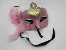 MASQUERADE MASK MARDI GRAS  Mask pink feathers