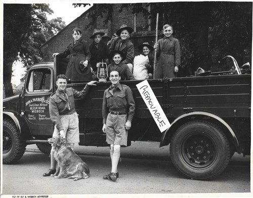 Old photo people lorry - people, john