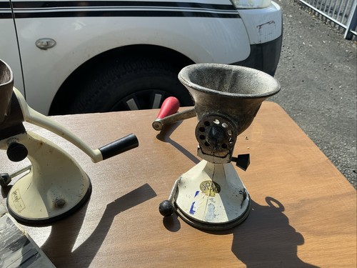Two vintage spong mincers made - vintage,