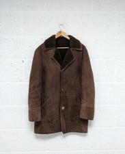 Antartex Scotland Sheepskin Coat Suede Shearling Wool Lined Brown Vintage - 46