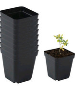 20 Pcs square plant pots black