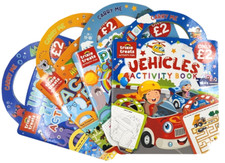 4 Kids Children's Colouring & Activity Learning Books Set of 4 With Carry Handle