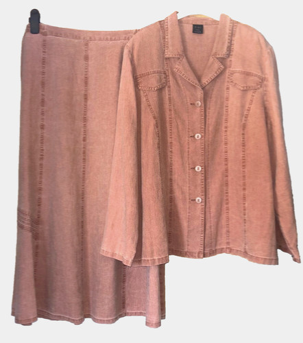 Linen skirt suit - linen, pola