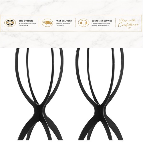 Black short wig stand - black, 14.2