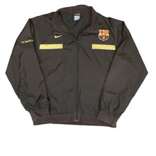 VTG 2008-09 'NIKE' FC BARCELONA BROWN WINDBREAKER TRACK JACKET MEDIUM