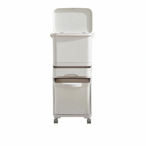 Kitchen trash bin with divider - trash,