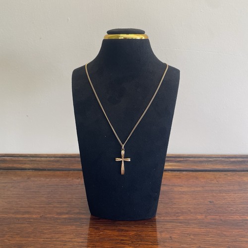 9ct solid yellow gold cross - solid,