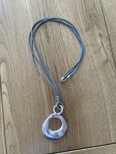 Long Cord Silver Pendant Necklace By Phase Eight