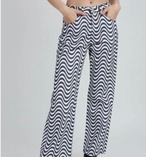 Ragged priest jeans wide leg wave print black- white W 32 uk 14-16 New baggy