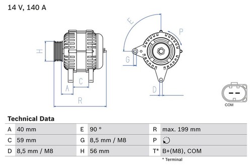 Alternator bosch 986 081 160 - 0,