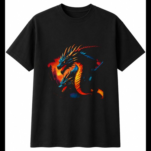 Dark fantasy two headed dragon - two,