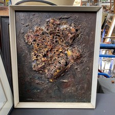 Michael Barnfather Original Abstract 3D Oil String Painting On Board