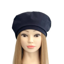 Unlined navy blue beret hat