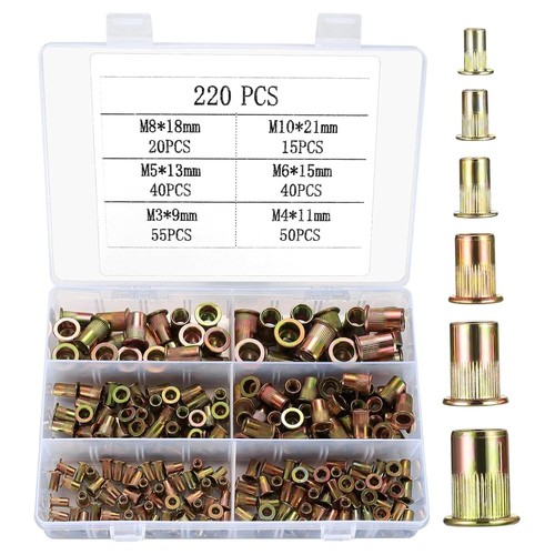 220 pcs rivet nuts zinc - rivet, nuts,