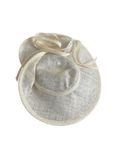 Monsoon Accessorize Hat Cream Bow Disc Fascinator RRP £50 Swirl Races