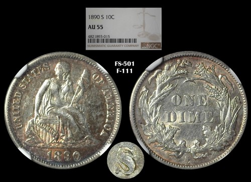 1890 liberty seated dime - seated,