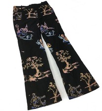 ZARA ORIENTAL EMBROIDERED HIGH WAISTED TROUSERS WIDE LEG POPLIN PALAZZO PANTS